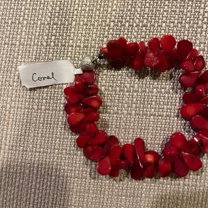 Women's Handmade Coral Bracelet